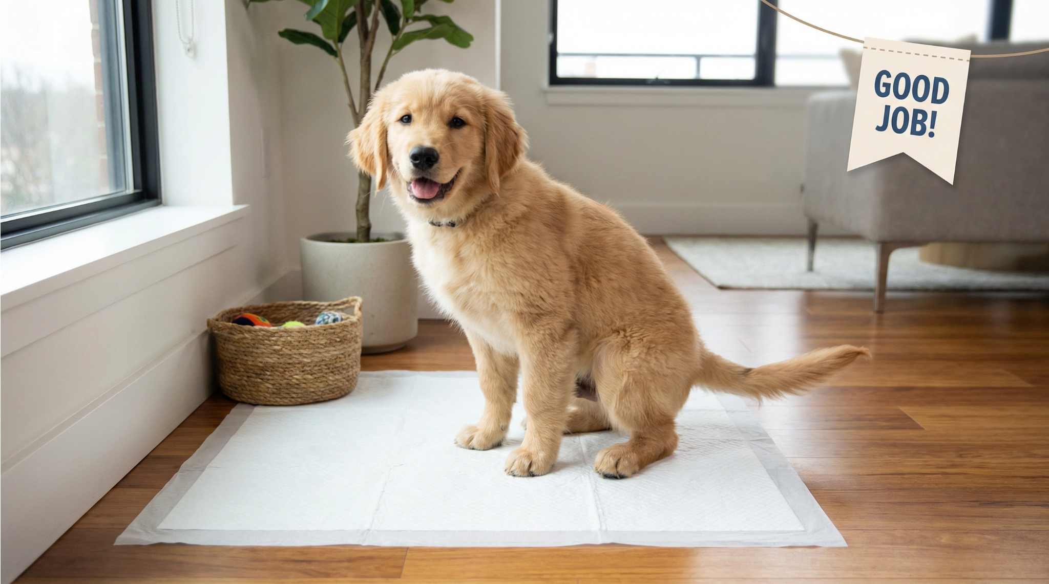 Cachorro fazendo xixi no tapete higiênico